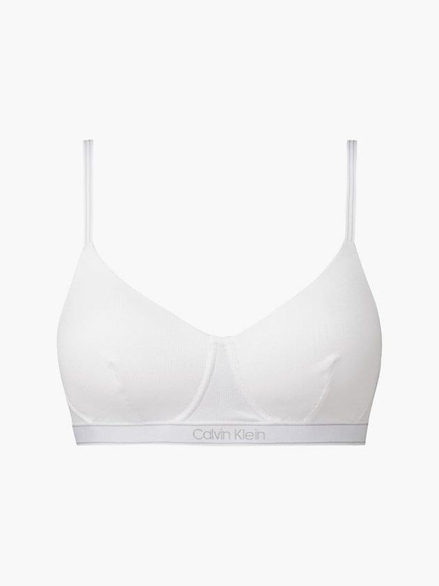 Calvin Klein USA Pure Ribbed Womens Bra White 4269175-DU